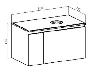 Тумба под раковину Runo железный камень Бари 80 (00-00001379)